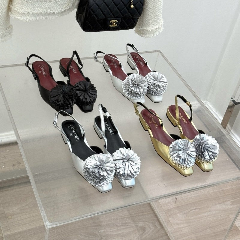 Chanel White Camellia SS26 Slingback flats