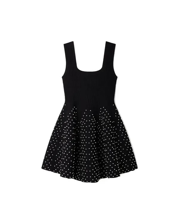 SANDRO Scoop Neck Ribbed Knit Dress