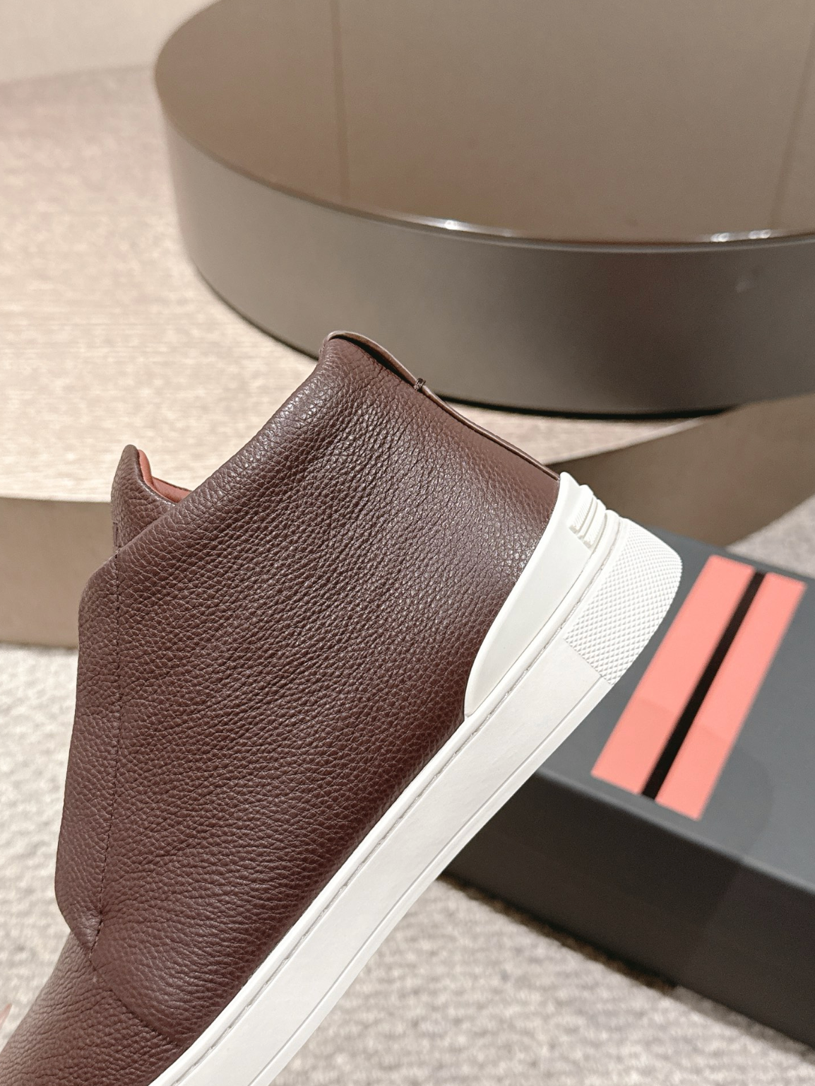 Ermenegildo Zegna brown Triple Stitch mid-top