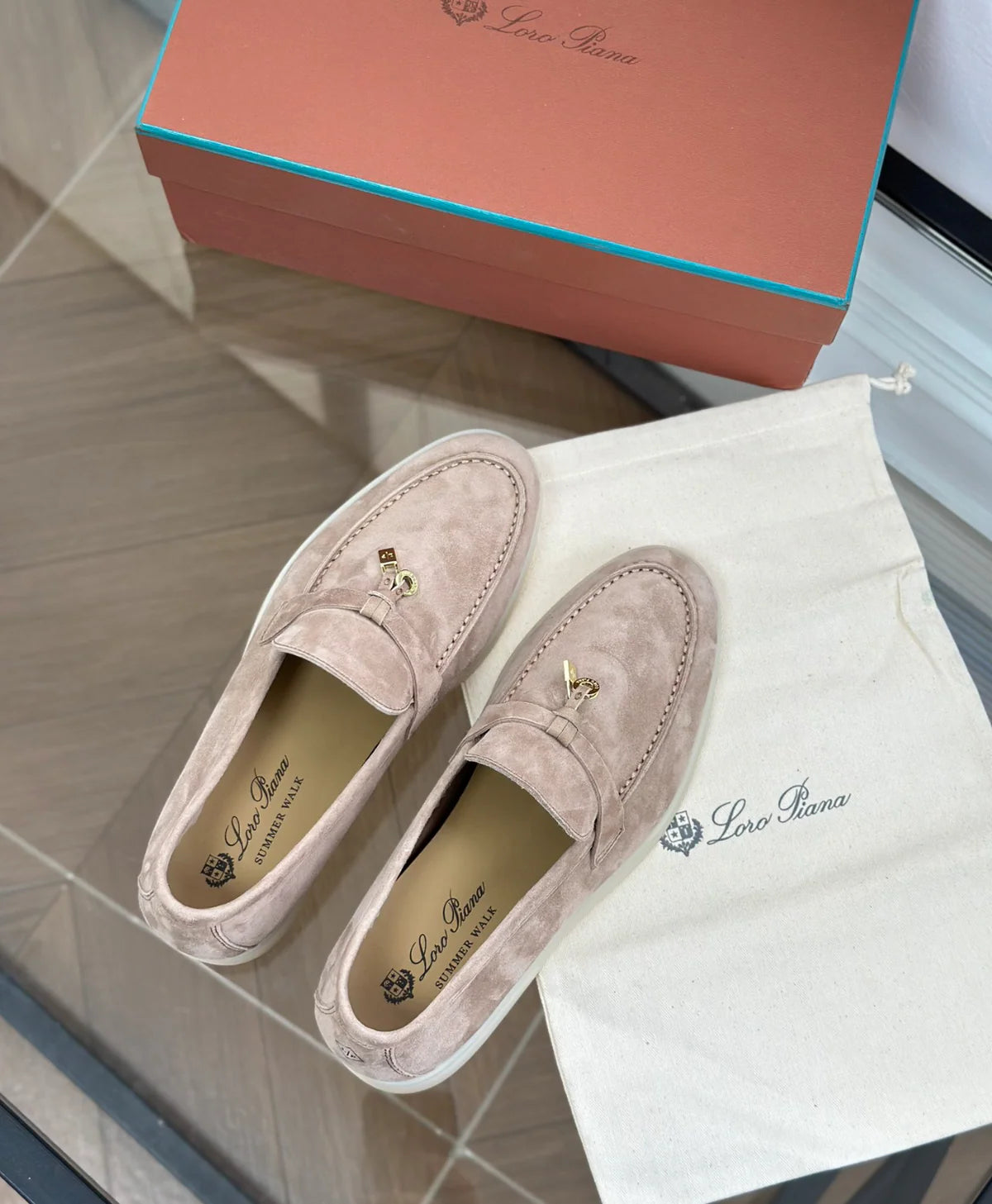 Moccassins Warm Sand Suede Summer Charms Walk