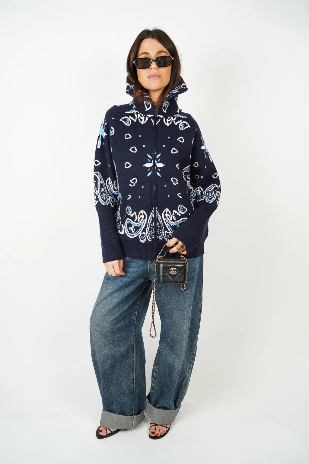 Ava Bandana Sweater Cashmere & Wool Blend