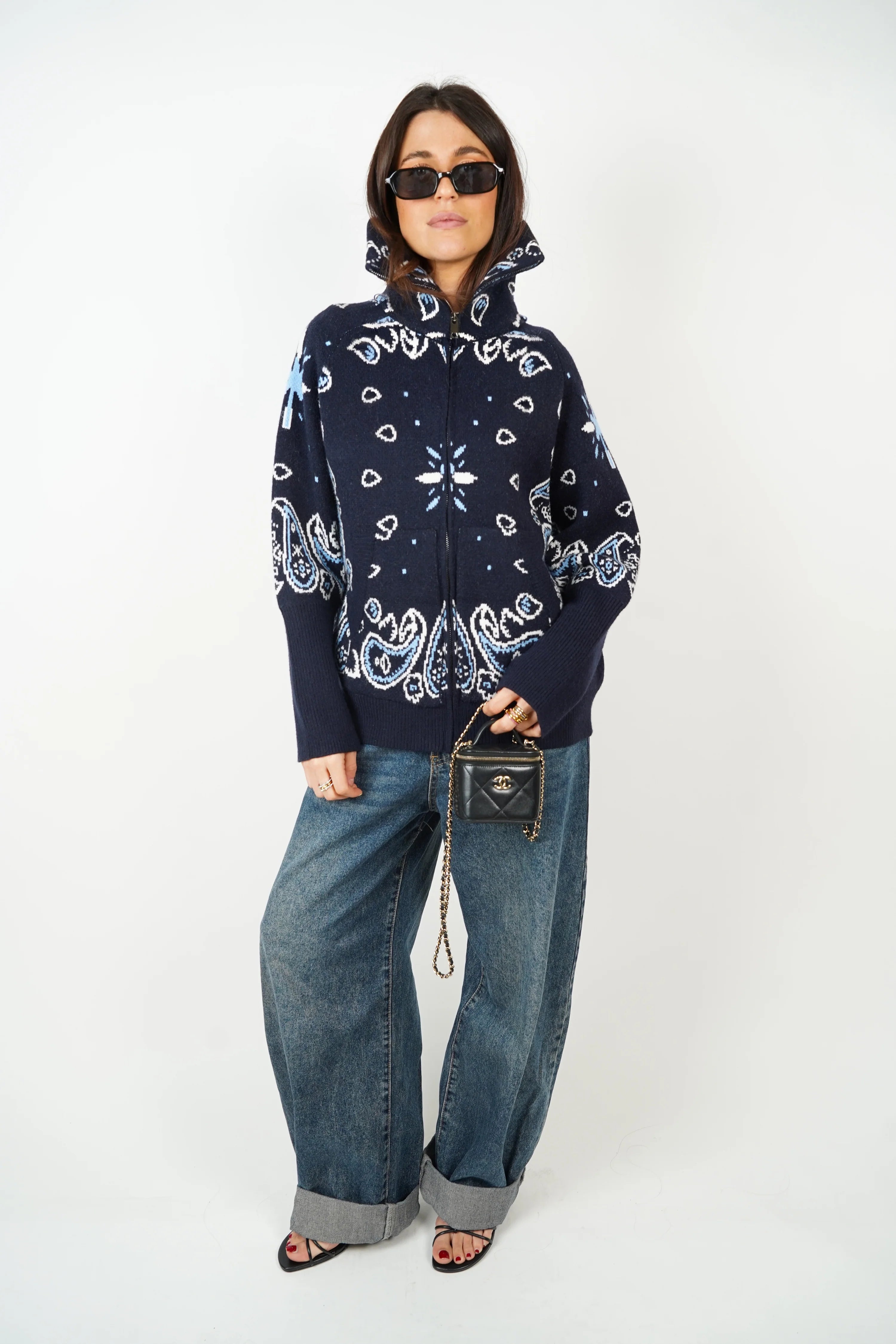 Ava Bandana Sweater Cashmere & Wool Blend