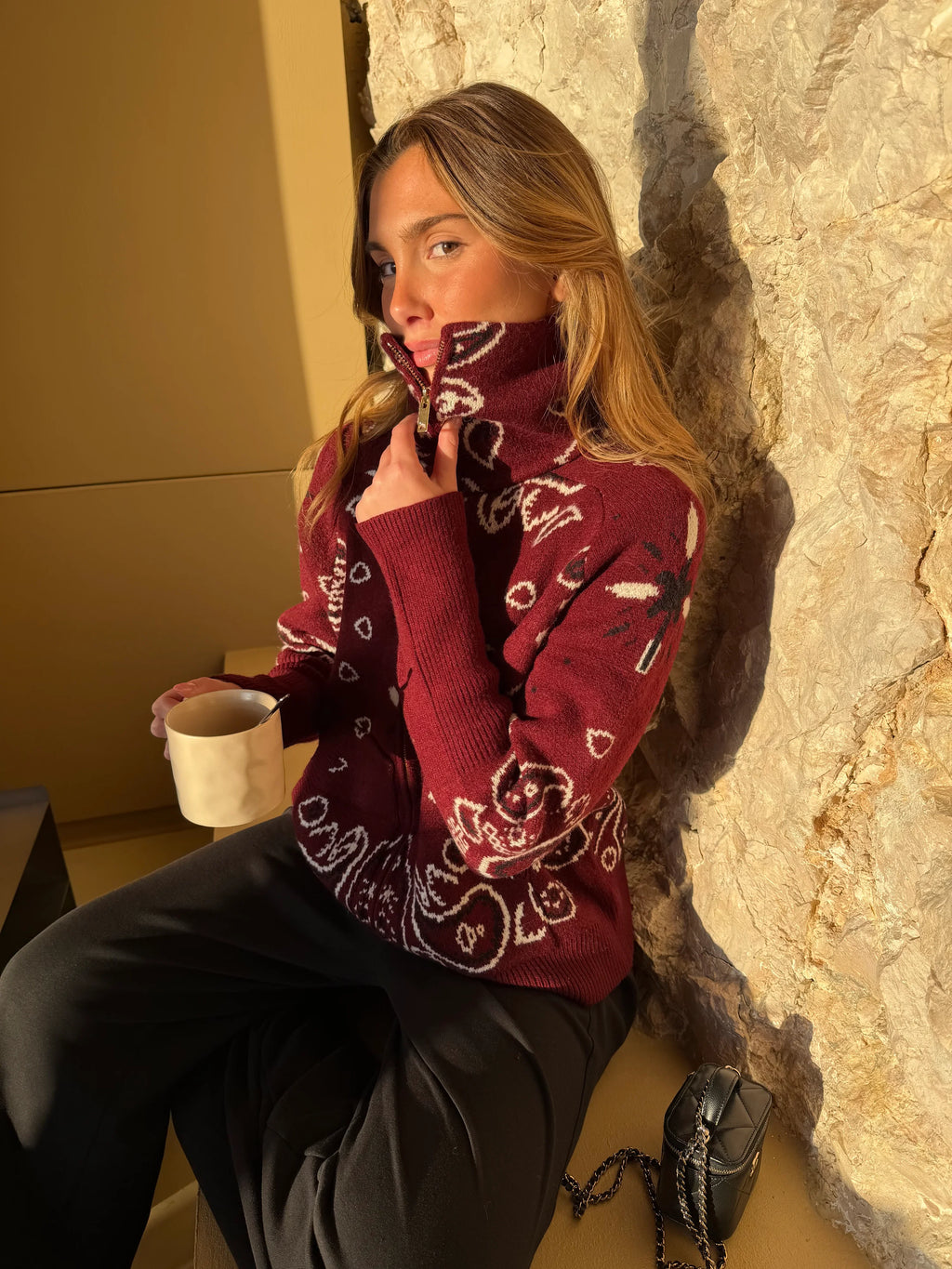 Ava Bandana Sweater Cashmere & Wool Blend