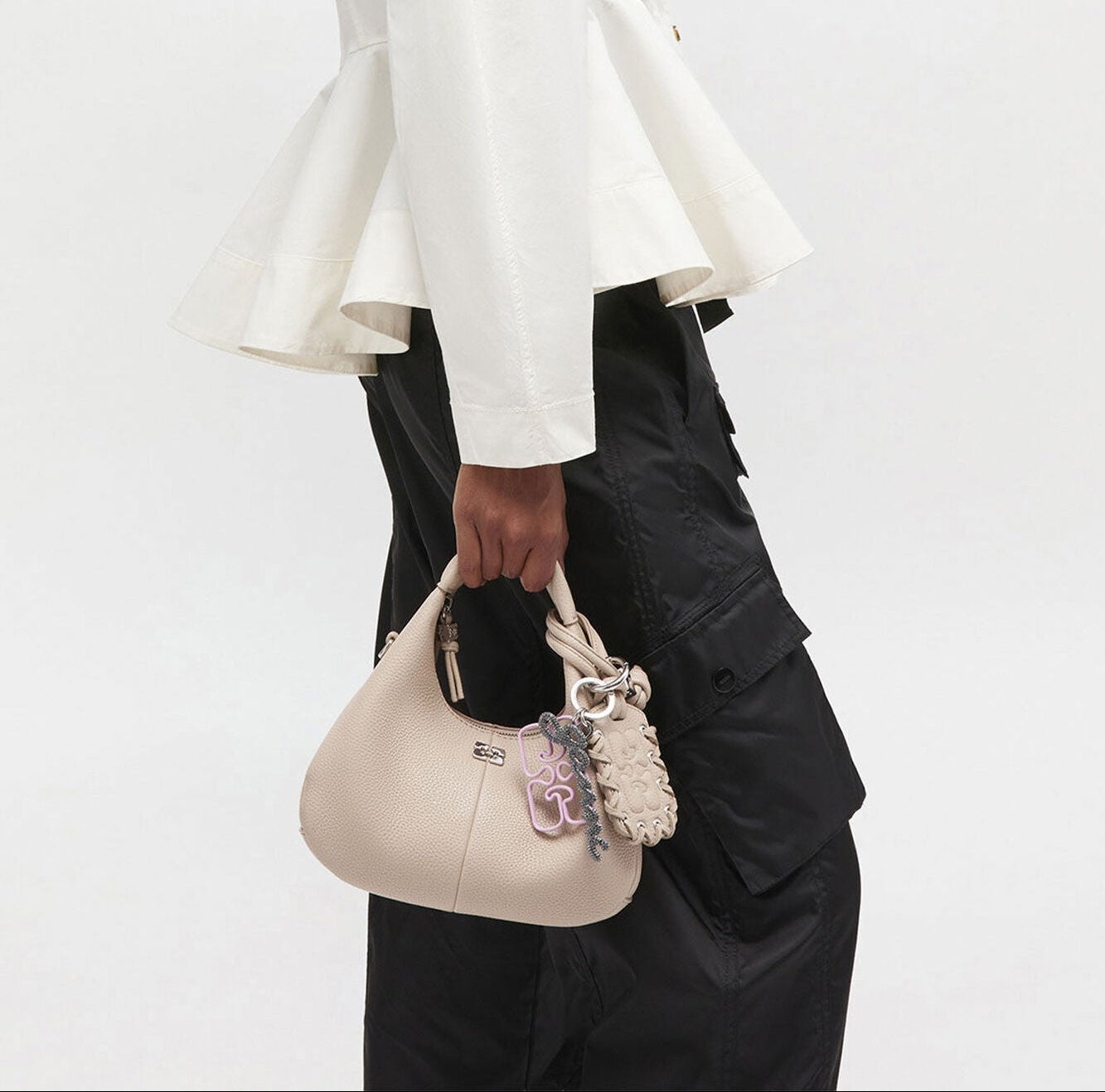 GANNI Mini Beige Hobo bag