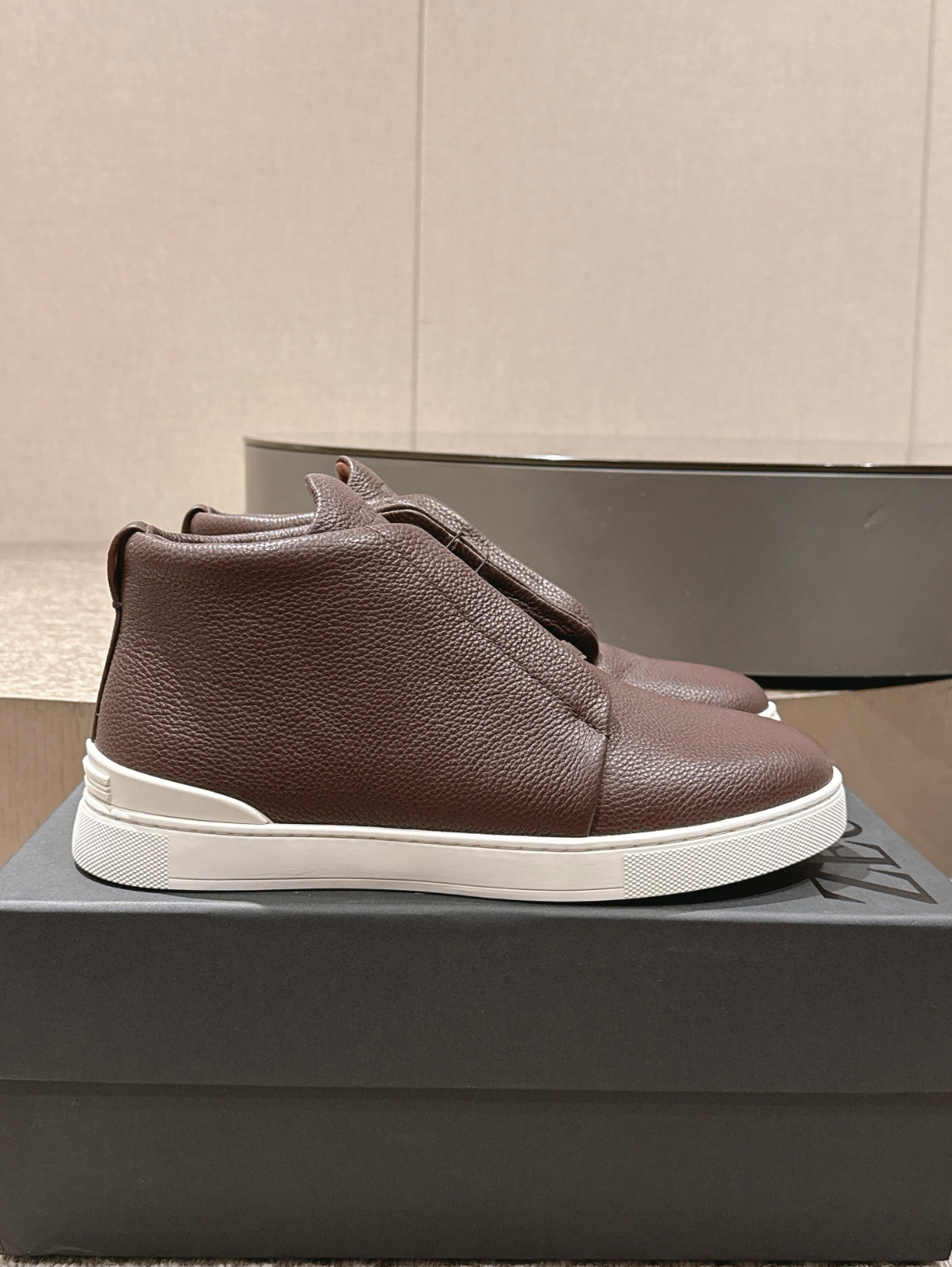 Ermenegildo Zegna brown Triple Stitch mid-top