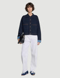 SANDRO JACKET-EFFECT CARDIGAN