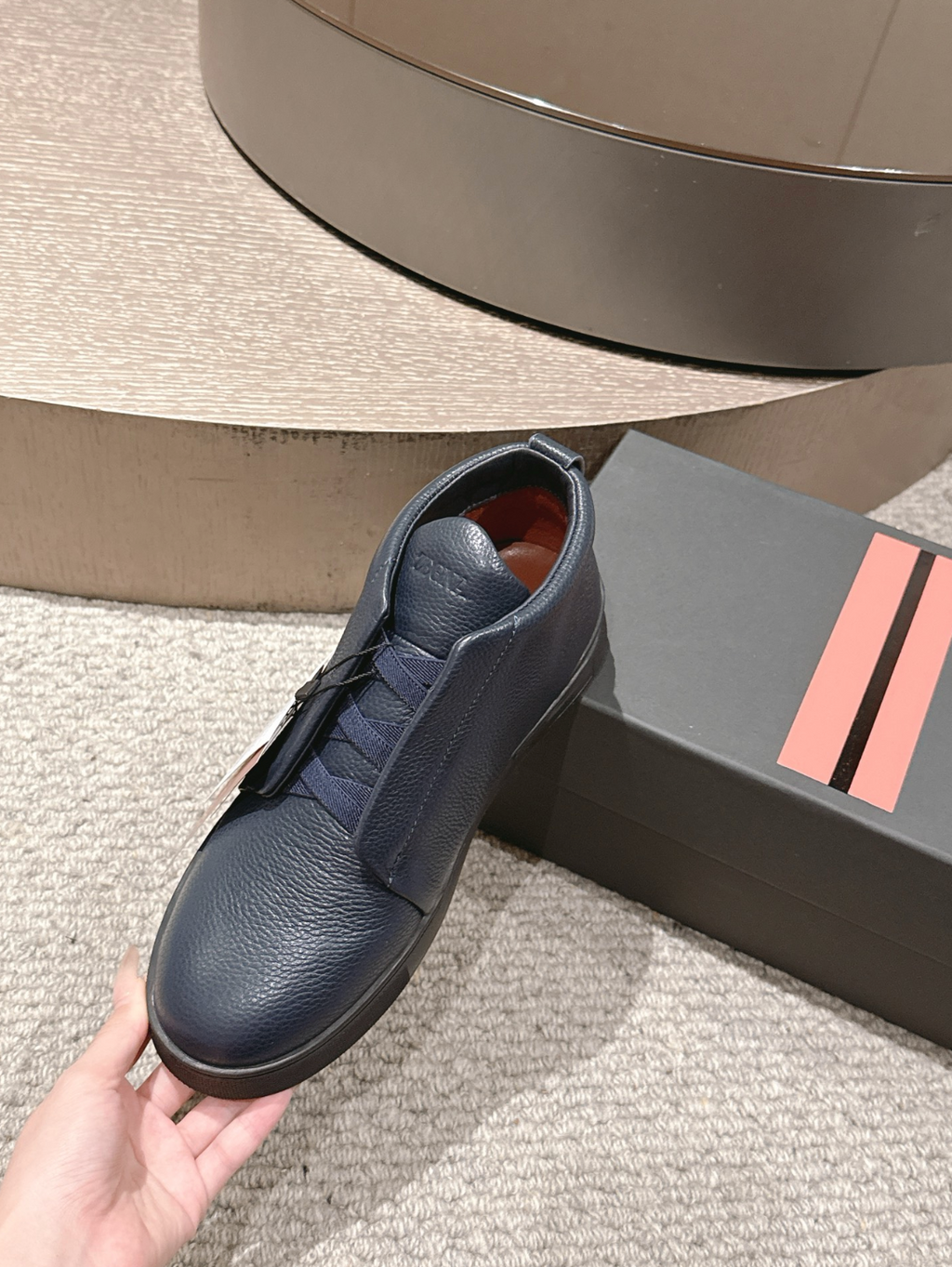 Ermenegildo Zegna blue Triple Stitch mid-top