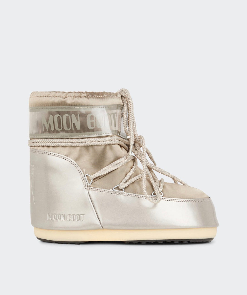 MOON BOOT Icon Low ankle Glance platinum/silver