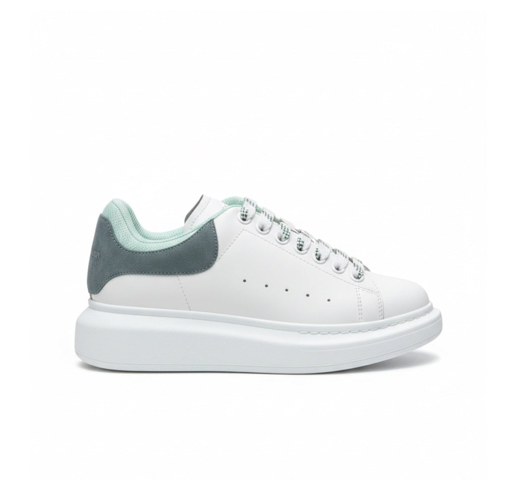 Oversized Double Heel Tab Green Sneakers