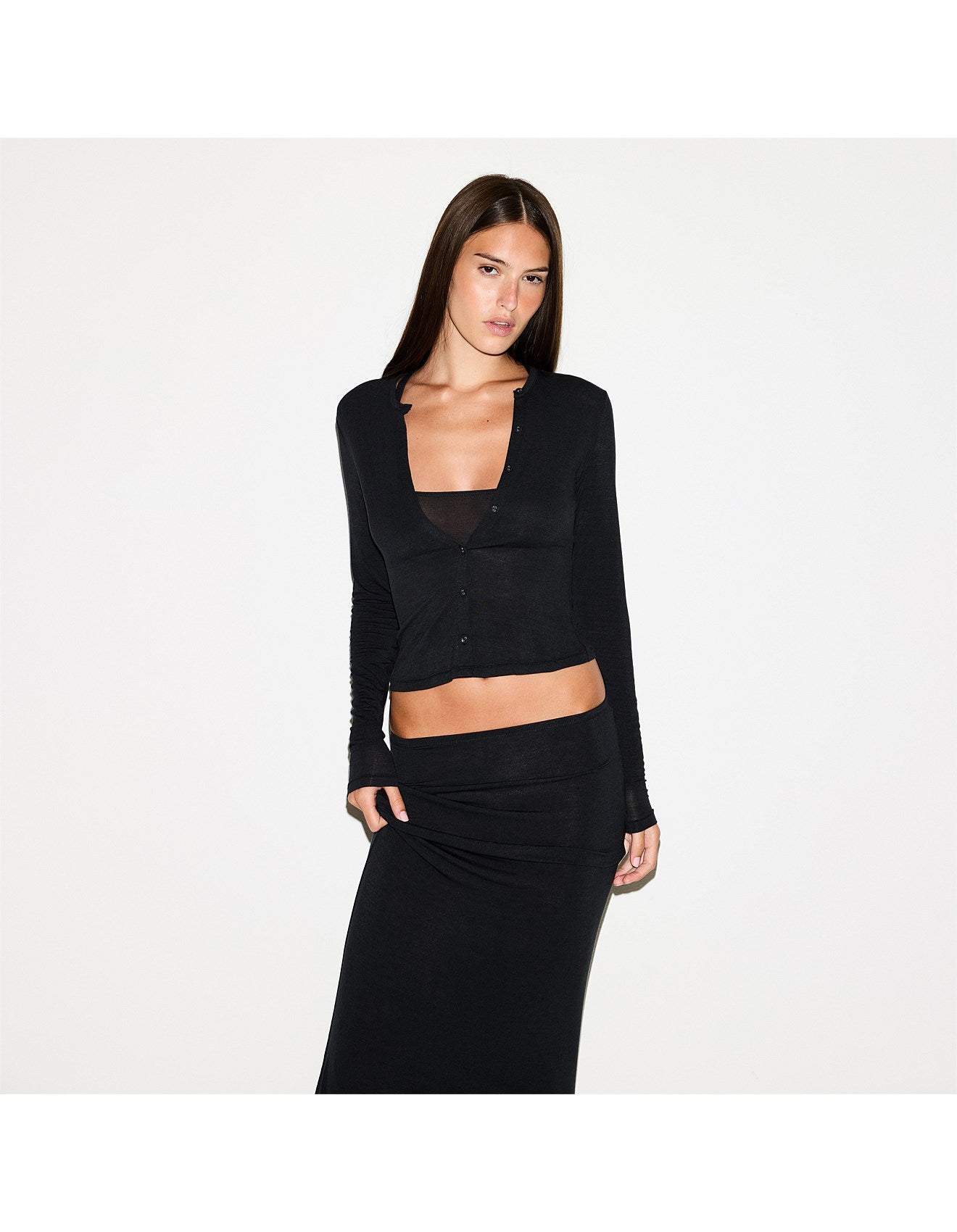 SHEER MODAL CARDIGAN SET