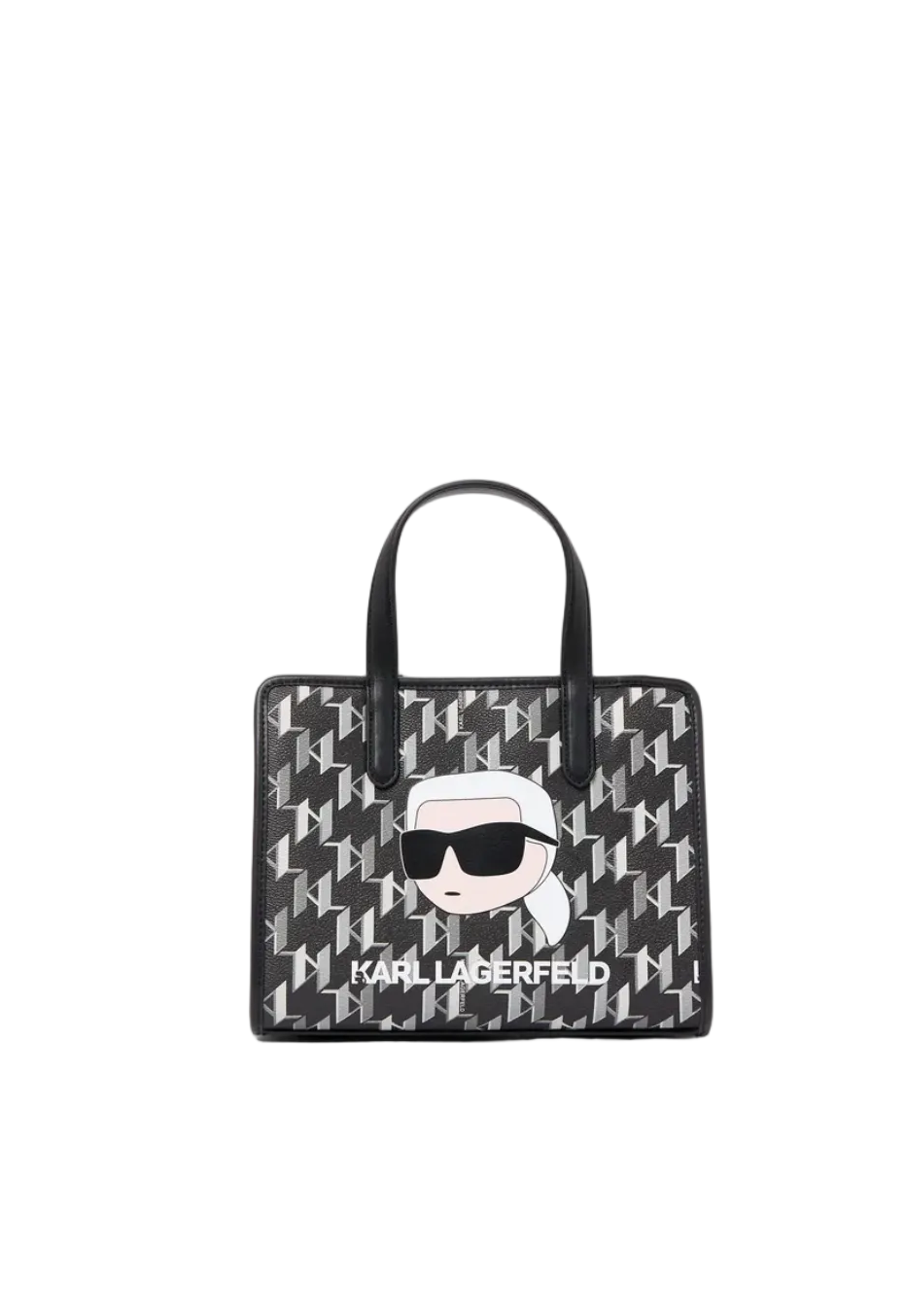 KARL LAGERFELD K/Ikonik Monogram small Black Tote Bag