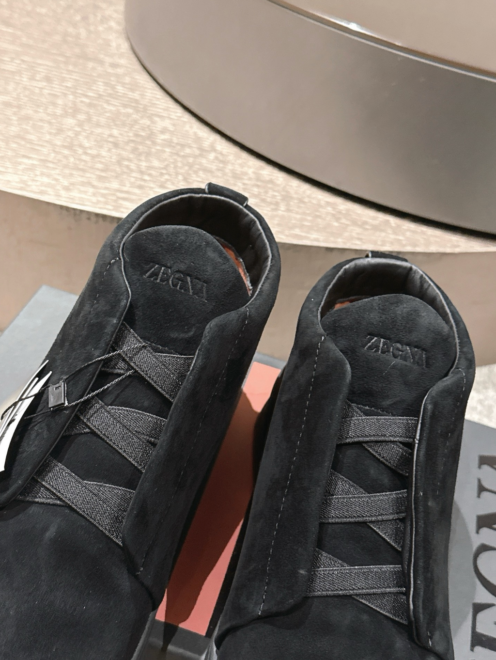 Ermenegildo Zegna black suede Triple Stitch mid-top