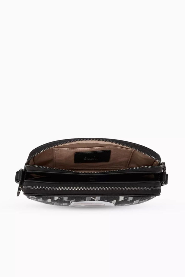 KARL LAGERFELD K/Ikonik 2.0 Monogram Black Leather Bag