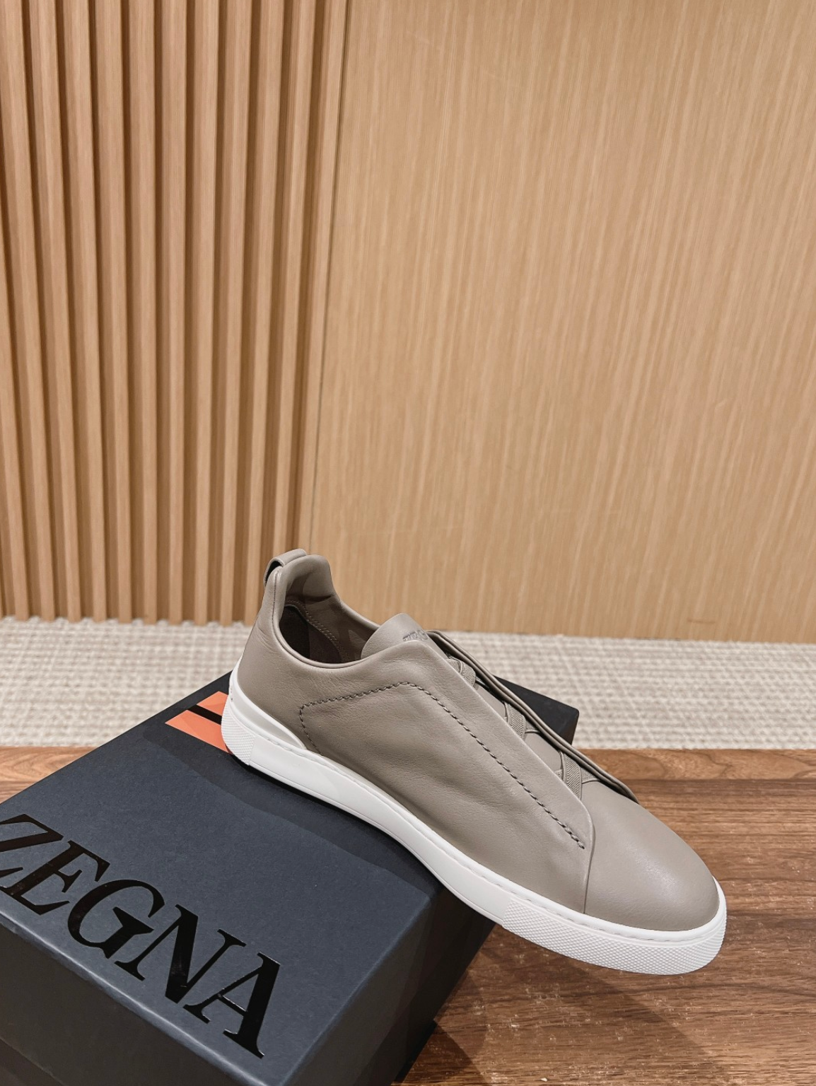 Ermenegildo Zegna beige deerskin Triple Stitch
