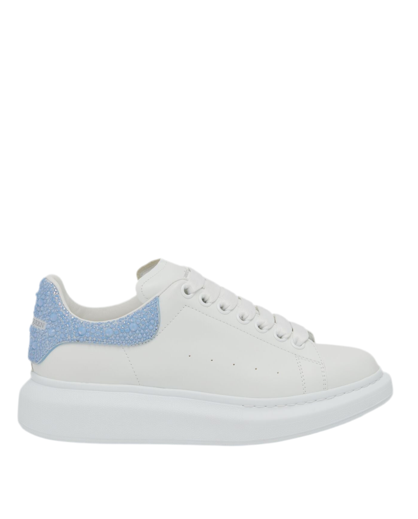 Women's Oversized Crystal Sneaker in Sky Blue