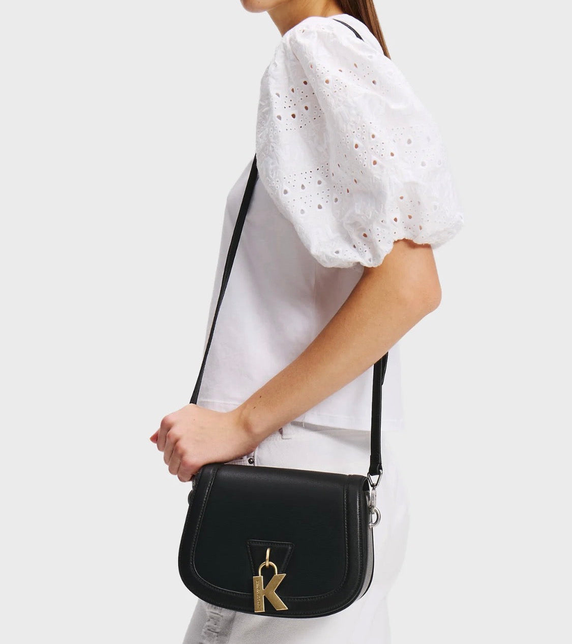 KARL LAGERFELD K/Lock Black Crossbody Bag