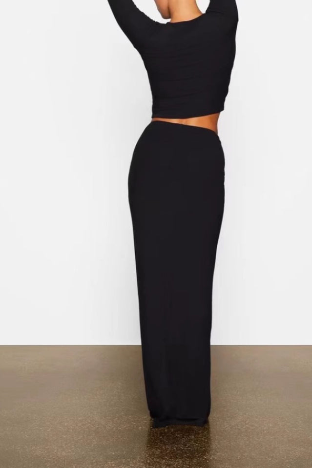 SOFT LOUNGE RUCHED LONG SKIRT