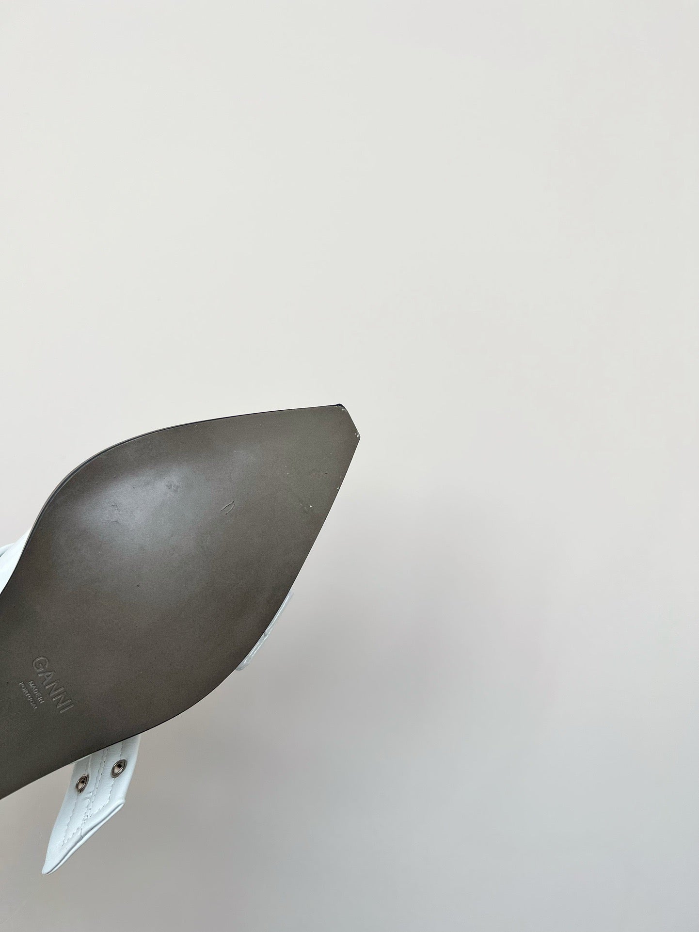 Ganni Buckle fastening Shiny White Ballerinas