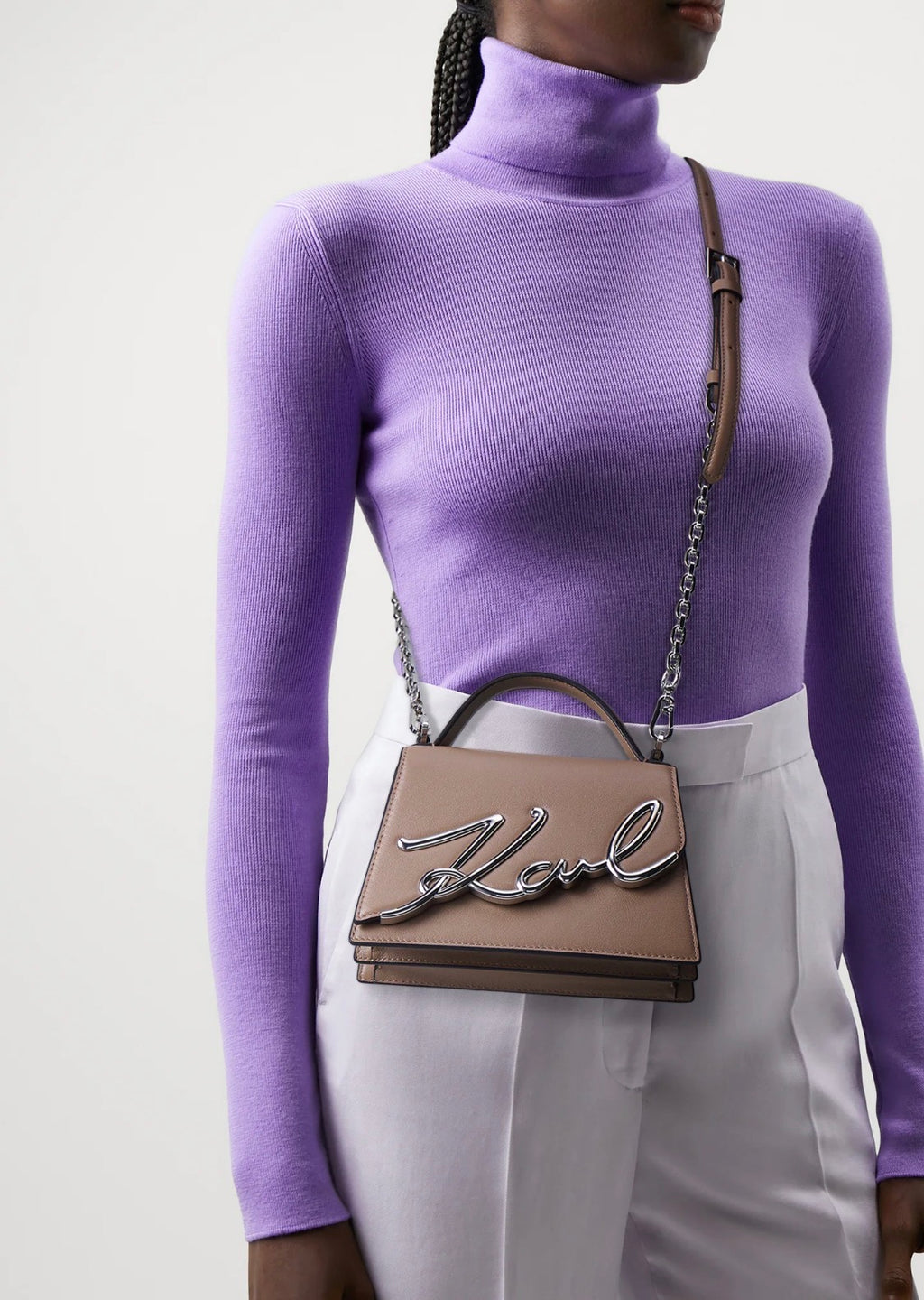KARL LAGERFELD K/Signature Mushroom Brown Crossbody Bag