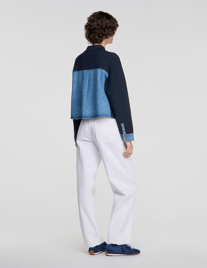 SANDRO JACKET-EFFECT CARDIGAN