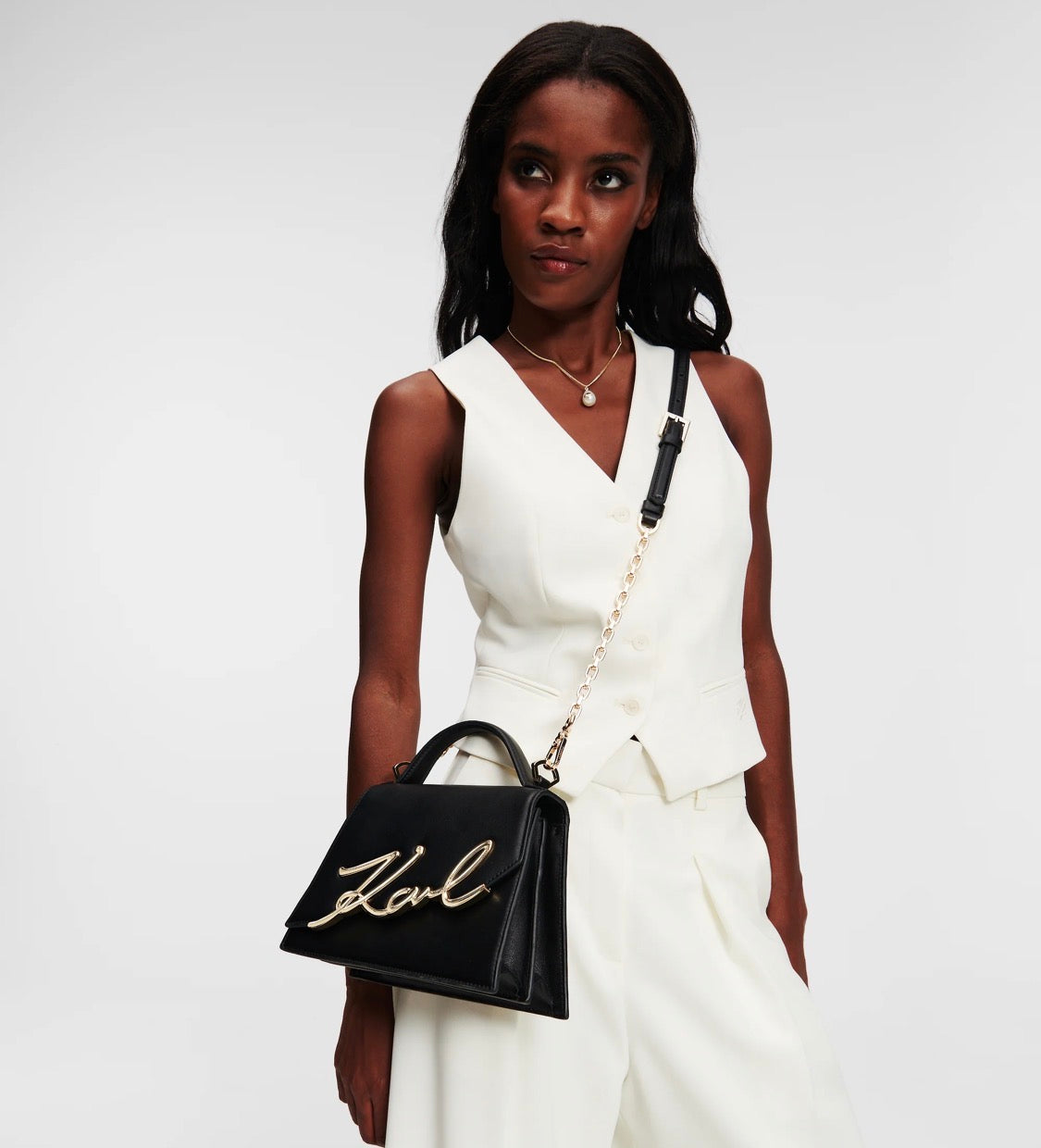 KARL LAGERFELD K/Signature Black Crossbody Bag