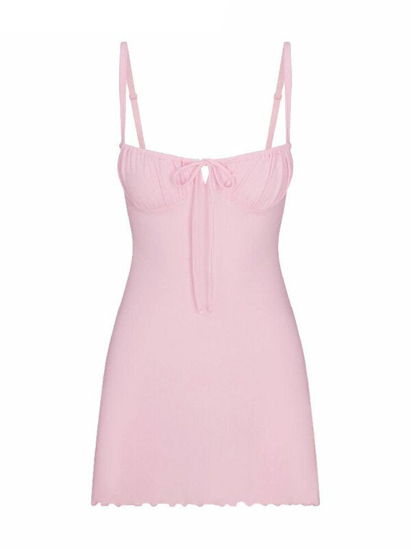 LOGO POINTELLE MINI DRESS CHERRY BLOSSOM