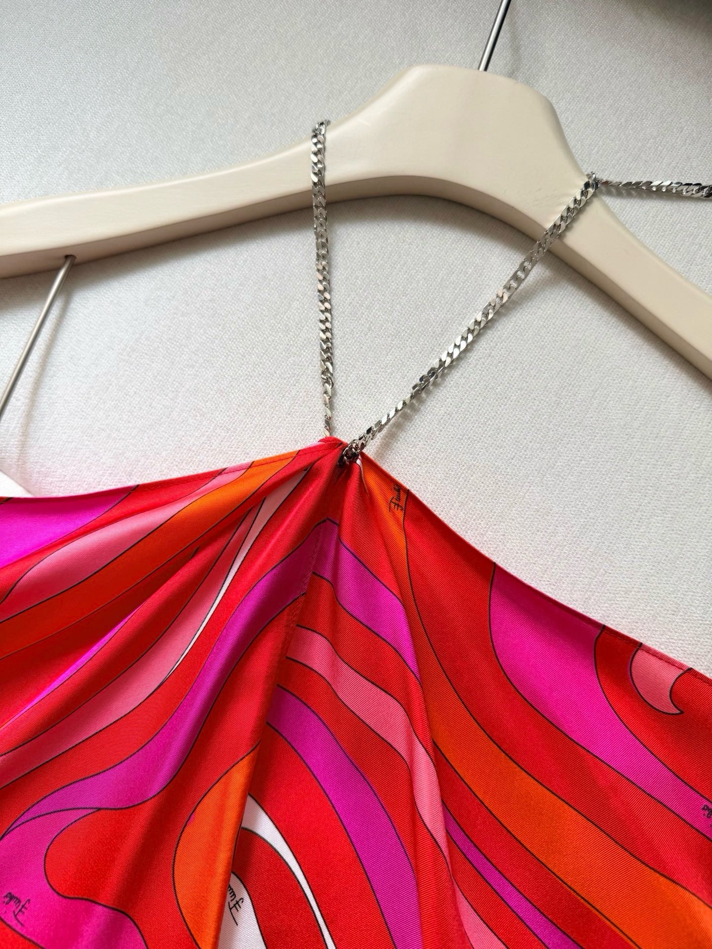 PUCCI MARMO EMBELLISHED HALTERNECK SILK TOP