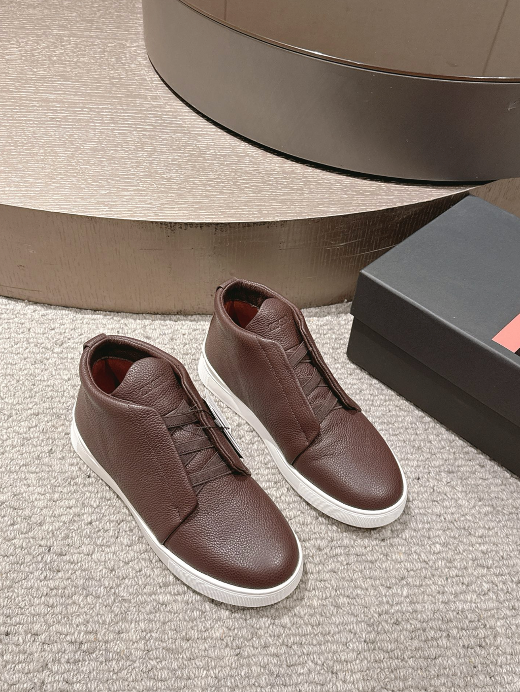 Ermenegildo Zegna brown Triple Stitch mid-top