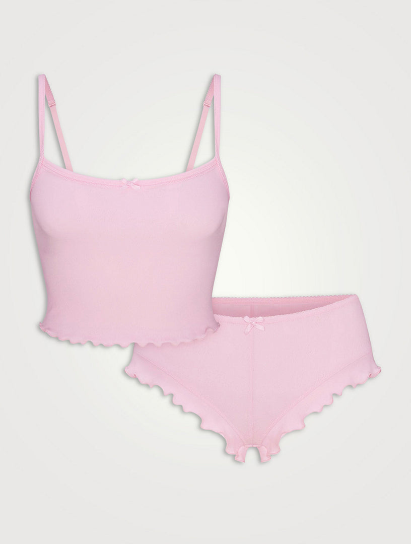 LOGO POINTELLE CROPPED CAMI SET