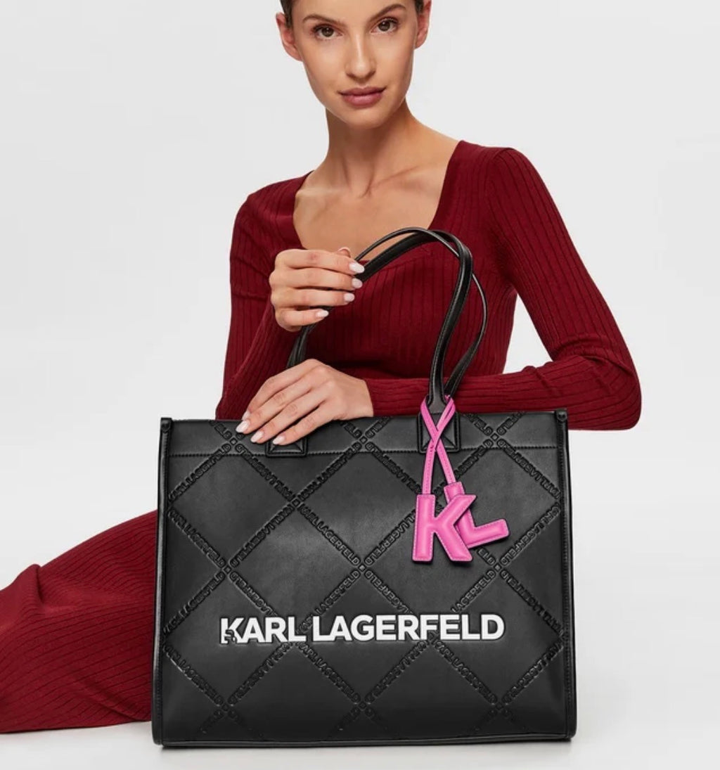 KARL LAGERFELD K/Skuare Large Black Tote Bag