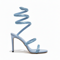 Cleo Sunshine Crystal Ankle Wrap Sky Blue Sandal Heel Pump