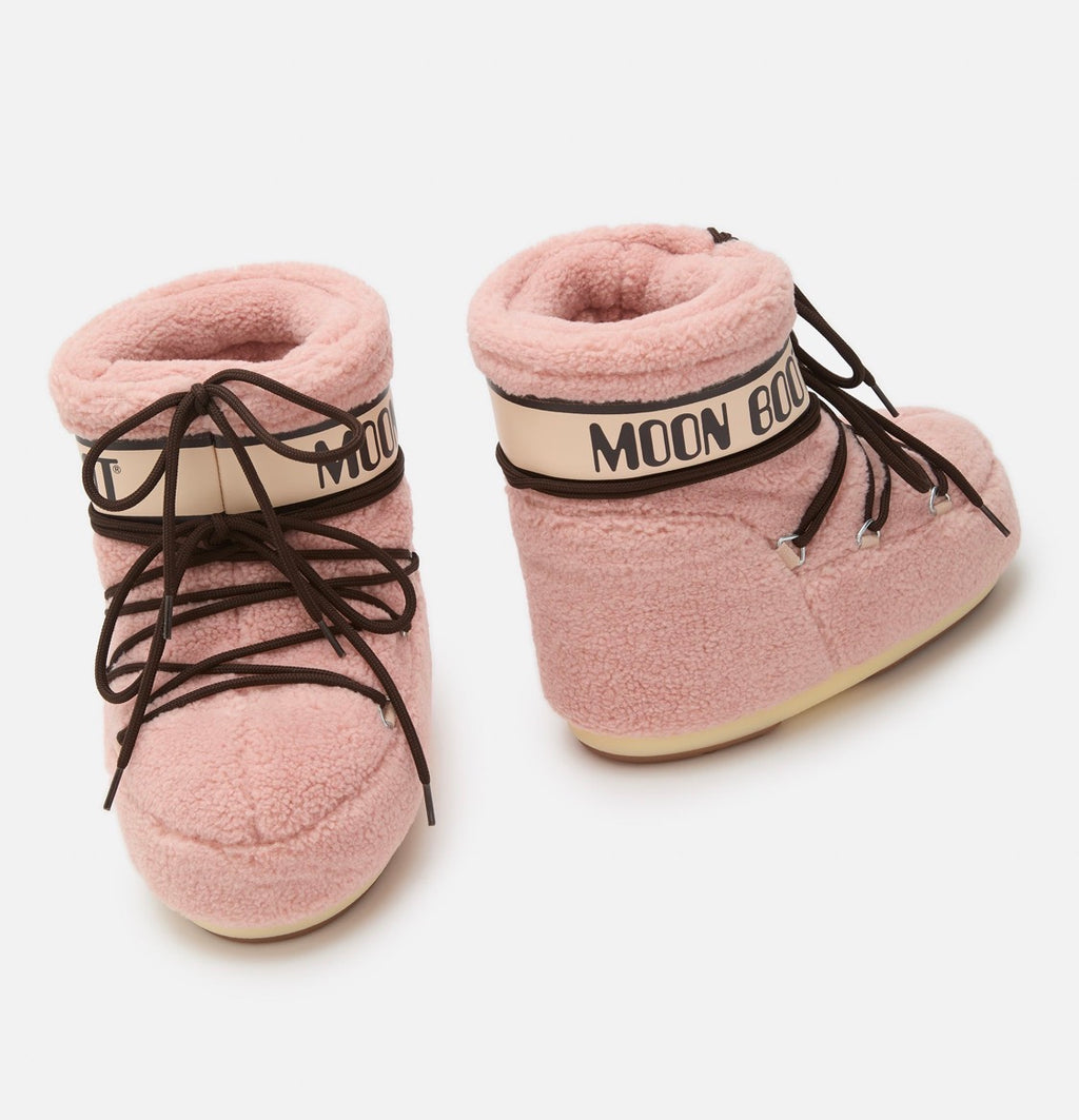 MOON BOOT Icon Low Ankle Pink Fleece Boots