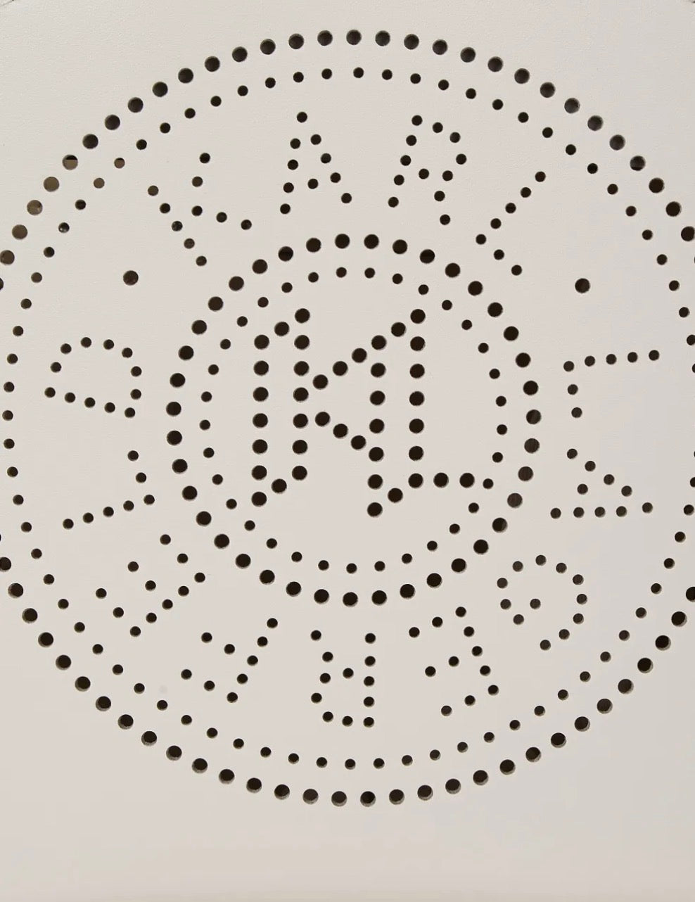 KARL LAGERFELD K/Circle Small White Perforated Tote Bag