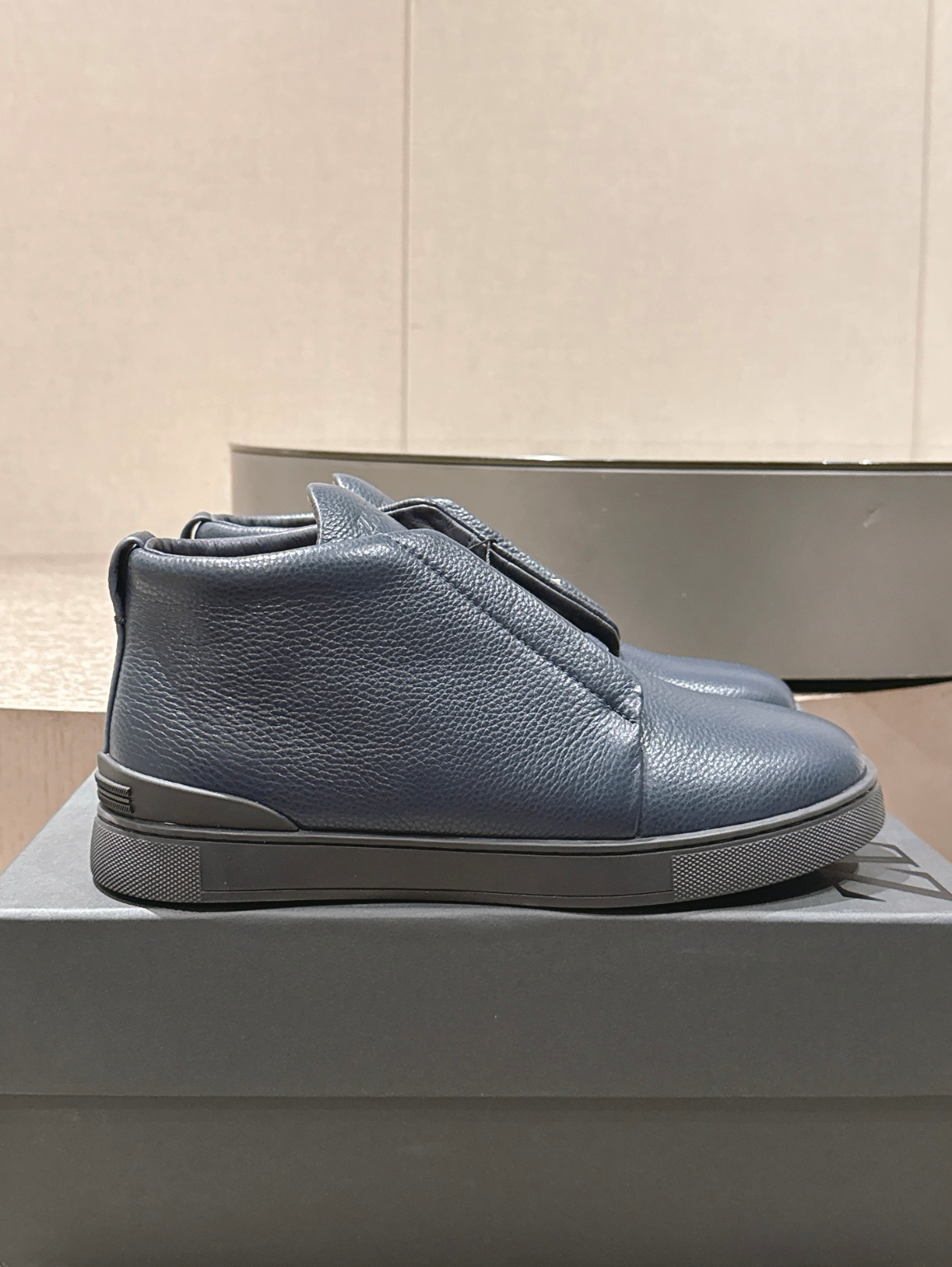 Ermenegildo Zegna blue Triple Stitch mid-top