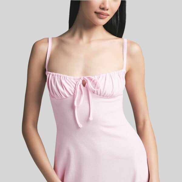 LOGO POINTELLE MINI DRESS CHERRY BLOSSOM