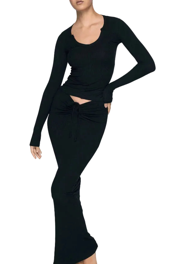 SOFT LOUNGE RUCHED LONG SKIRT