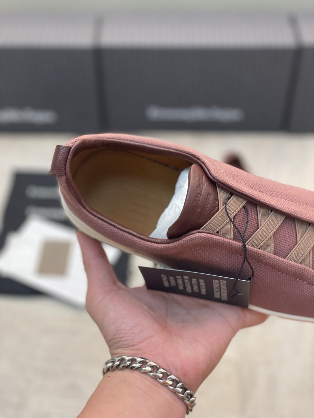 Ermenegildo Zegna pinkish triple  brown stitch Wool-Vicuna