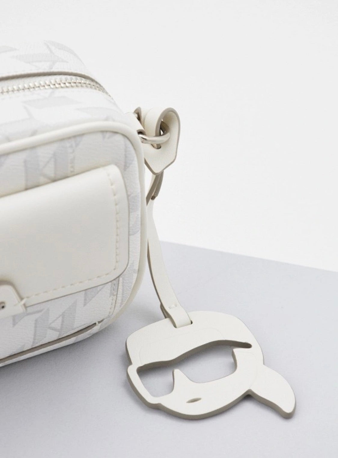 KARL LAGERFELD K/Ikonik 2.0 Monogram Crossbody White bag