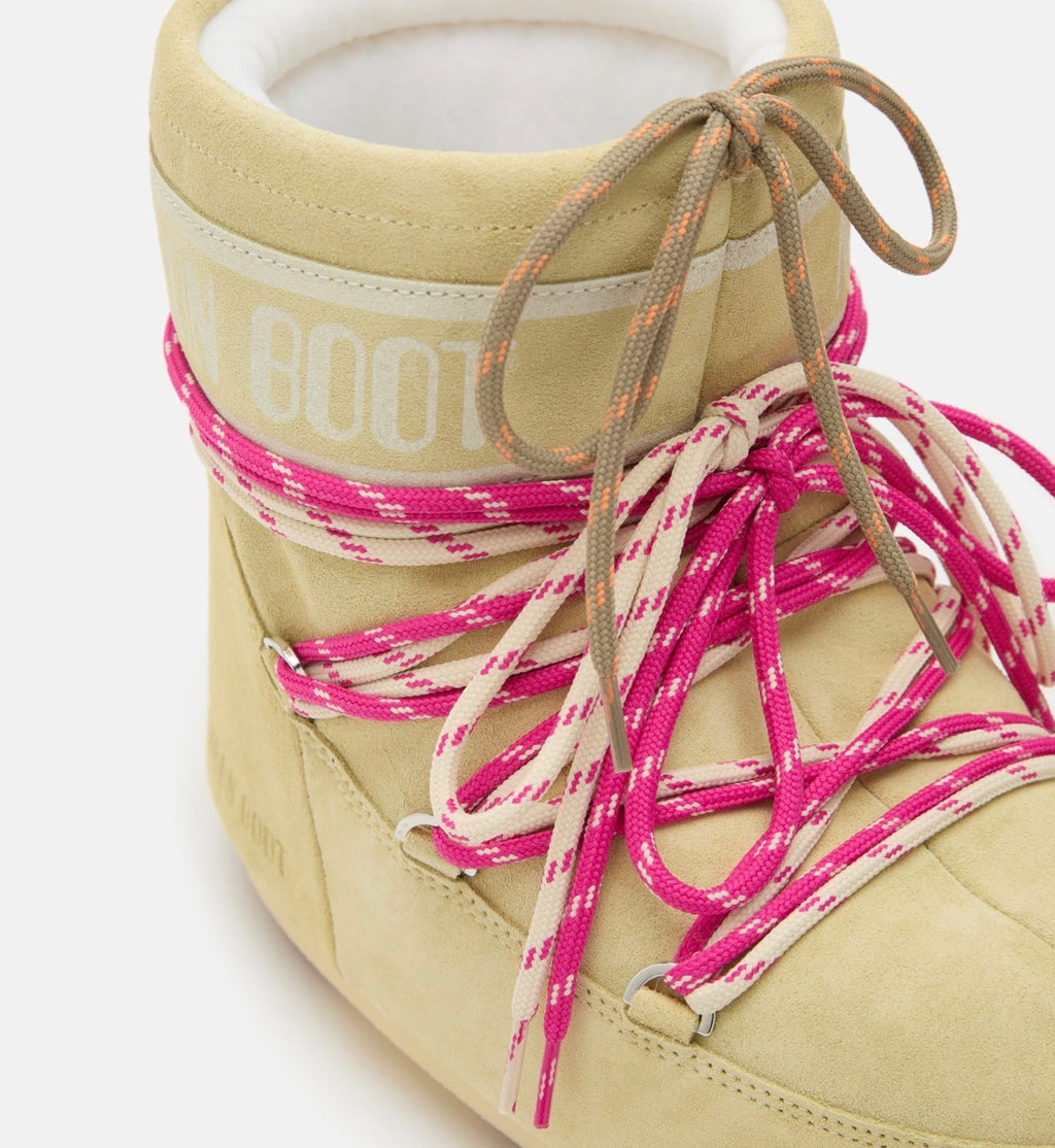 MOON BOOT Icon Beige Suede Lace-up Boots