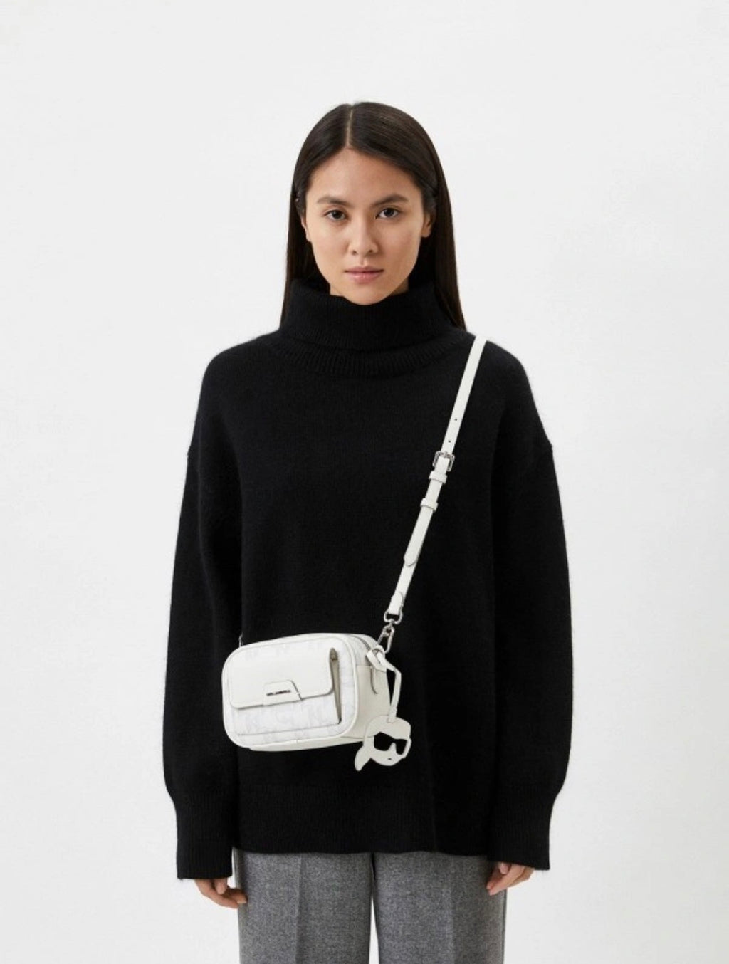 KARL LAGERFELD K/Ikonik 2.0 Monogram Crossbody White bag
