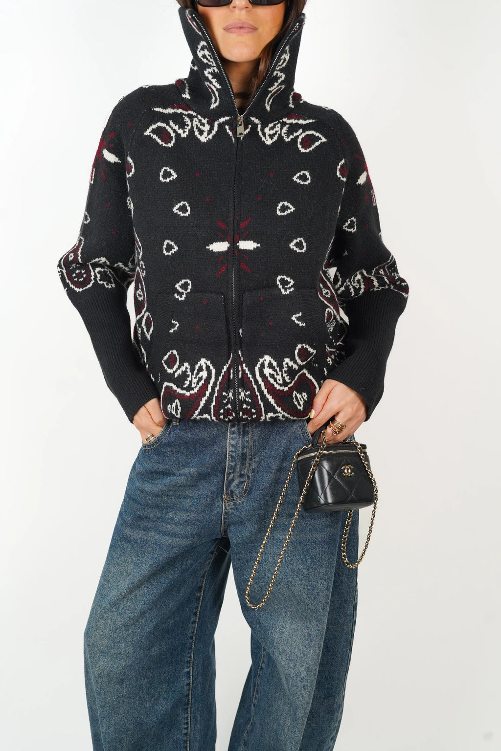 Ava Bandana Sweater Cashmere & Wool Blend