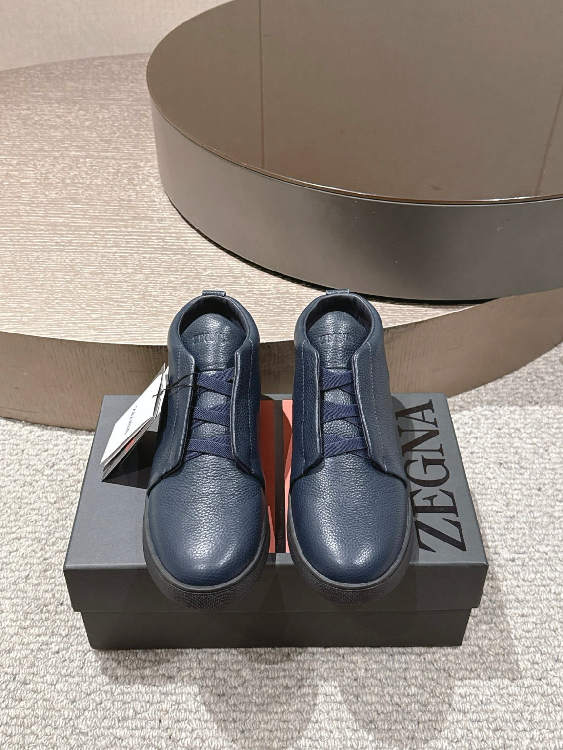 Ermenegildo Zegna blue Triple Stitch mid-top
