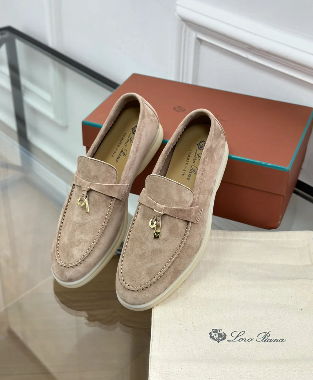 Moccassins Warm Sand Suede Summer Charms Walk