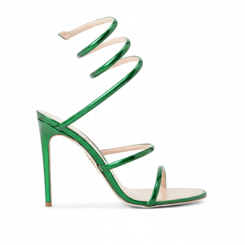Cleo Serpente Metallic Green Sandal
