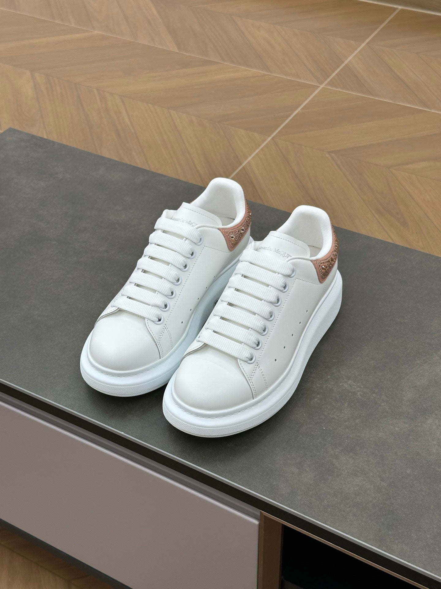 Women's Oversized Crystal Sneaker in Pink