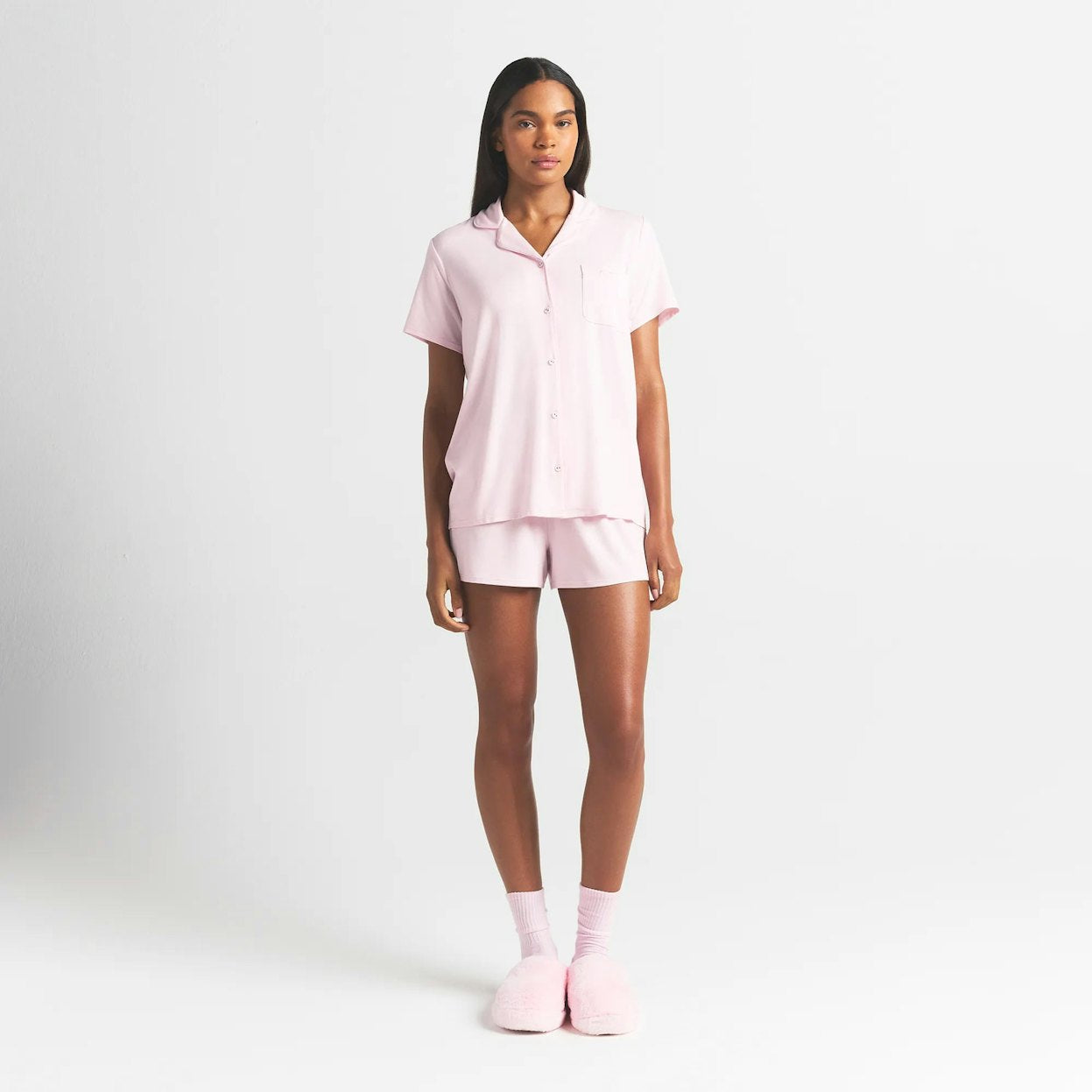 SLEEP SHORT SLEEVE BUTTON UP SET