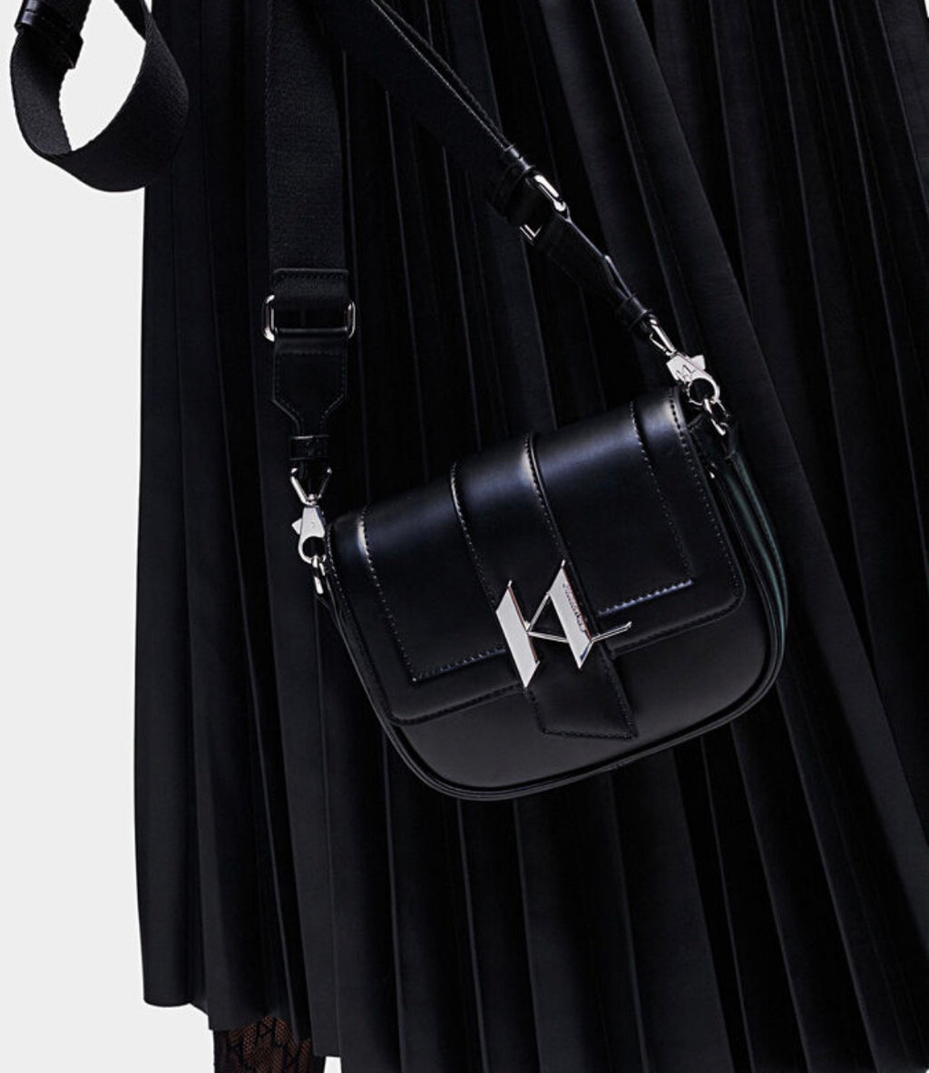 KARL LAGERFELD Black Saddle Crossboddy Bag