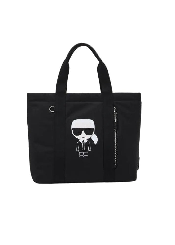 KARL LAGERFELD K/Ikonik Black Nylon Tote Bag