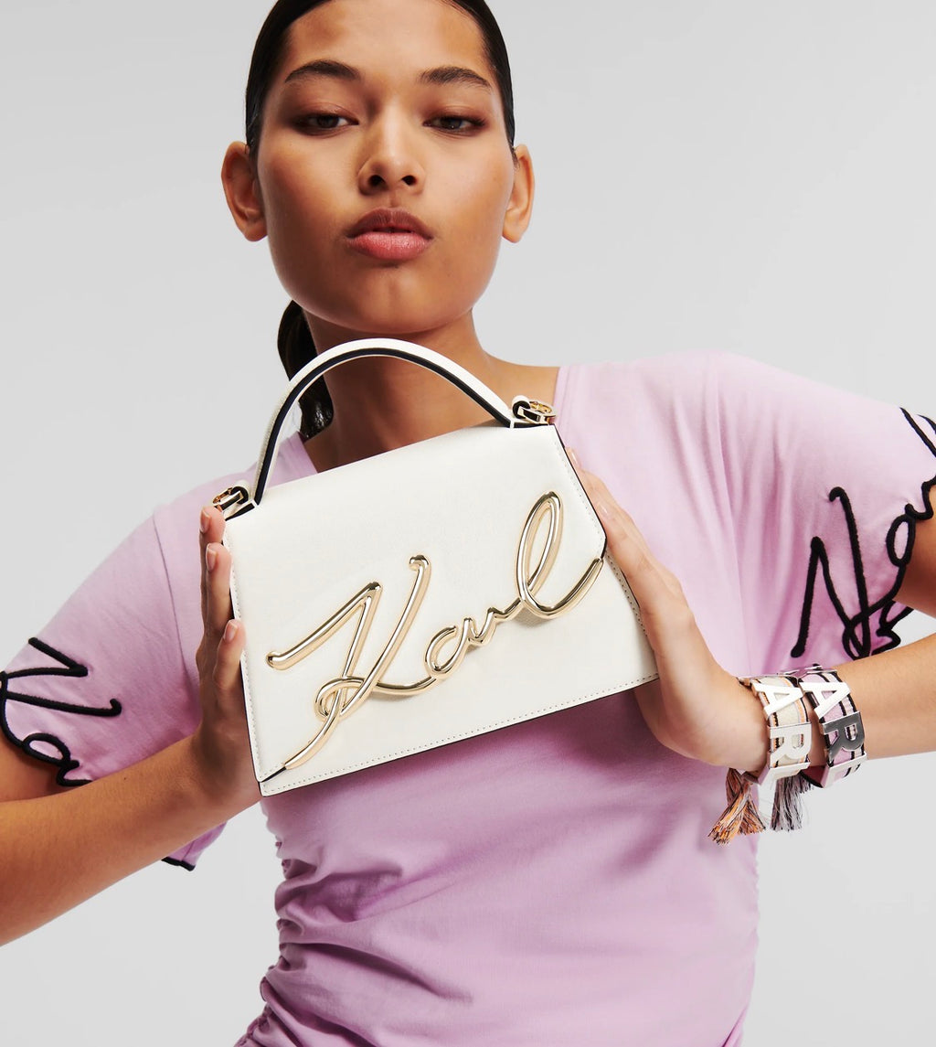 KARL LAGERFELD K/Signature White Crossbody Bag