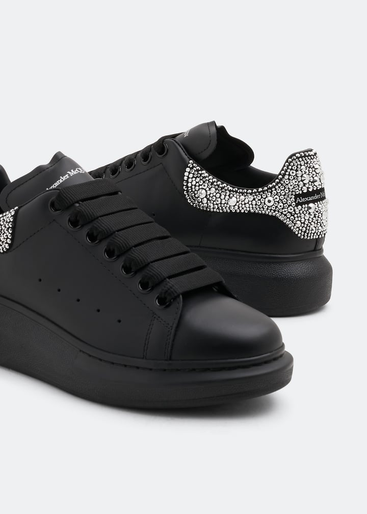 Men's Oversized Crystal Sneaker in Black/silver